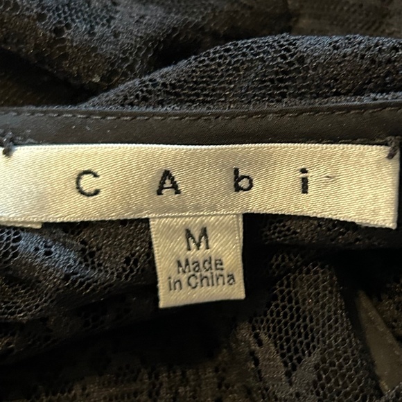 CAbi " Date Night" Black Floral Lace Sheath  Lined Sleeveless Cami Tank Blouse - Picture 4 of 12